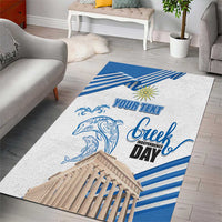 Personalized Greece Greek Independence Day Area Rug Dolphin and Parthenon