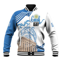 Personalized Greece Greek Independence Day Baseball Jacket Dolphin and Parthenon