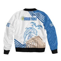 Personalized Greece Greek Independence Day Bomber Jacket Dolphin and Parthenon