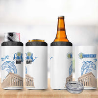 Personalized Greece Greek Independence Day 4 in 1 Can Cooler Tumbler Dolphin and Parthenon