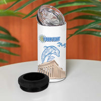 Personalized Greece Greek Independence Day 4 in 1 Can Cooler Tumbler Dolphin and Parthenon