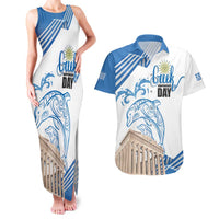 Personalized Greece Greek Independence Day Couples Matching Tank Maxi Dress and Hawaiian Shirt Dolphin and Parthenon