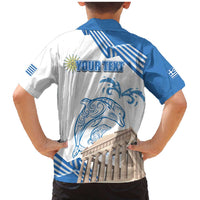 Personalized Greece Greek Independence Day Family Matching Mermaid Dress and Hawaiian Shirt Dolphin and Parthenon
