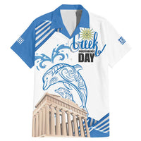 Personalized Greece Greek Independence Day Family Matching Mermaid Dress and Hawaiian Shirt Dolphin and Parthenon