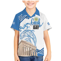 Personalized Greece Greek Independence Day Family Matching Mermaid Dress and Hawaiian Shirt Dolphin and Parthenon