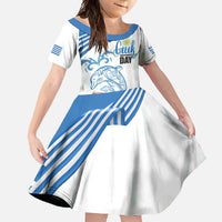 Personalized Greece Greek Independence Day Family Matching Off Shoulder Maxi Dress and Hawaiian Shirt Dolphin and Parthenon