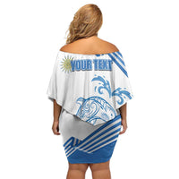 Personalized Greece Greek Independence Day Family Matching Off Shoulder Short Dress and Hawaiian Shirt Dolphin and Parthenon