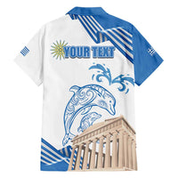 Personalized Greece Greek Independence Day Family Matching Short Sleeve Bodycon Dress and Hawaiian Shirt Dolphin and Parthenon
