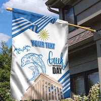 Personalized Greece Greek Independence Day Garden Flag Dolphin and Parthenon