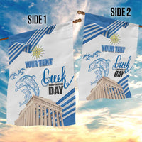 Personalized Greece Greek Independence Day Garden Flag Dolphin and Parthenon