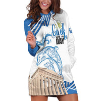 Personalized Greece Greek Independence Day Hoodie Dress Dolphin and Parthenon