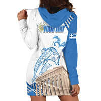 Personalized Greece Greek Independence Day Hoodie Dress Dolphin and Parthenon
