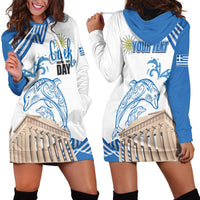 Personalized Greece Greek Independence Day Hoodie Dress Dolphin and Parthenon
