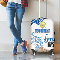 Personalized Greece Greek Independence Day Luggage Cover Dolphin and Parthenon