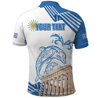 Personalized Greece Greek Independence Day Polo Shirt Dolphin and Parthenon