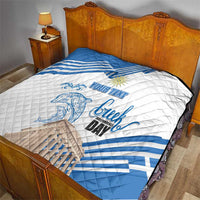 Personalized Greece Greek Independence Day Quilt Dolphin and Parthenon