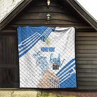 Personalized Greece Greek Independence Day Quilt Dolphin and Parthenon
