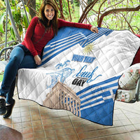Personalized Greece Greek Independence Day Quilt Dolphin and Parthenon