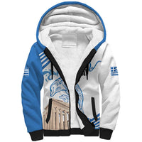 Personalized Greece Greek Independence Day Sherpa Hoodie Dolphin and Parthenon