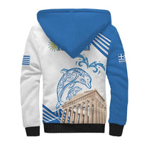 Personalized Greece Greek Independence Day Sherpa Hoodie Dolphin and Parthenon
