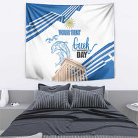 Personalized Greece Greek Independence Day Tapestry Dolphin and Parthenon