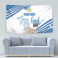 Personalized Greece Greek Independence Day Tapestry Dolphin and Parthenon