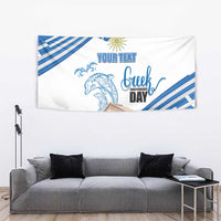 Personalized Greece Greek Independence Day Tapestry Dolphin and Parthenon