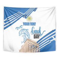 Personalized Greece Greek Independence Day Tapestry Dolphin and Parthenon