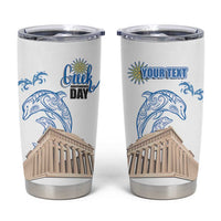 Personalized Greece Greek Independence Day Tumbler Cup Dolphin and Parthenon