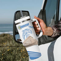 Personalized Greece Greek Independence Day Tumbler With Handle Dolphin and Parthenon