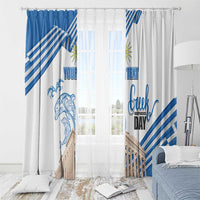 Personalized Greece Greek Independence Day Window Curtain Dolphin and Parthenon