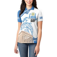 Personalized Greece Greek Independence Day Women Polo Shirt Dolphin and Parthenon