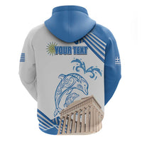 Personalized Greece Greek Independence Day Zip Hoodie Dolphin and Parthenon