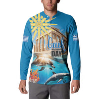 Greece Independence Day 25th March Button Sweatshirt Scenery in Greece