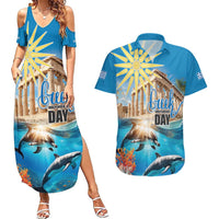 Greece Independence Day 25th March Couples Matching Summer Maxi Dress and Hawaiian Shirt Scenery in Greece