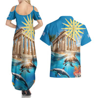 Greece Independence Day 25th March Couples Matching Summer Maxi Dress and Hawaiian Shirt Scenery in Greece