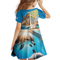 Greece Independence Day 25th March Family Matching Off Shoulder Short Dress and Hawaiian Shirt Scenery in Greece