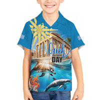 Greece Independence Day 25th March Family Matching Short Sleeve Bodycon Dress and Hawaiian Shirt Scenery in Greece