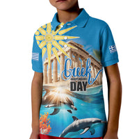 Greece Independence Day 25th March Kid Polo Shirt Scenery in Greece