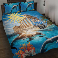 Greece Independence Day 25th March Quilt Bed Set Scenery in Greece