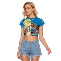 Greece Independence Day 25th March Raglan Cropped T Shirt Scenery in Greece