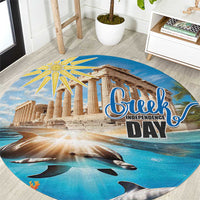 Greece Independence Day 25th March Round Carpet Scenery in Greece