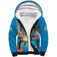 Greece Independence Day 25th March Sherpa Hoodie Scenery in Greece