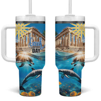 Greece Independence Day 25th March Tumbler With Handle Scenery in Greece