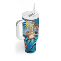 Greece Independence Day 25th March Tumbler With Handle Scenery in Greece
