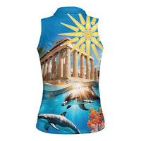Greece Independence Day 25th March Women Sleeveless Polo Shirt Scenery in Greece
