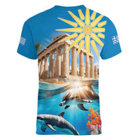 Greece Independence Day 25th March Women V-Neck T-Shirt Scenery in Greece