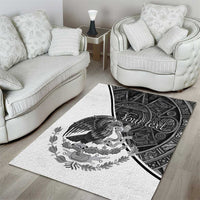 Personalized Mexico Aztec Calendar Area Rug Flag and Coat of Arms