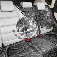 Personalized Mexico Aztec Calendar Back Car Seat Cover Flag and Coat of Arms