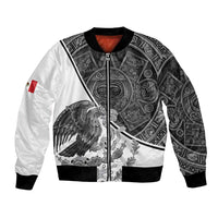 Personalized Mexico Aztec Calendar Bomber Jacket Flag and Coat of Arms